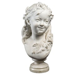 Sculpture of a Child in Marble, Carrier Belleuse