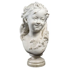 Sculpture d'un enfant en marbre, Carrier Belleuse