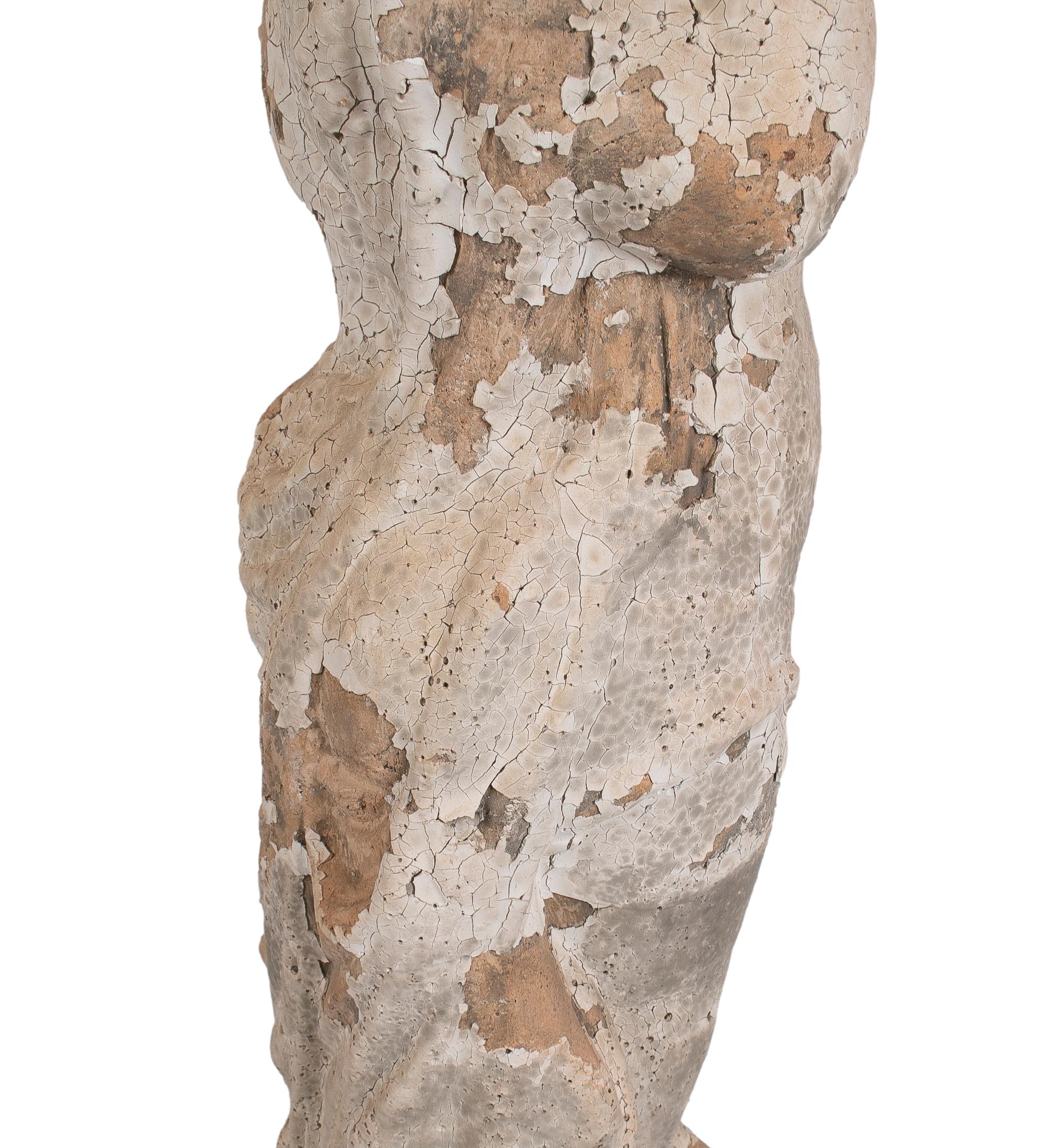 Sculpture of a Child with a French Terracotta Shell For Sale 10