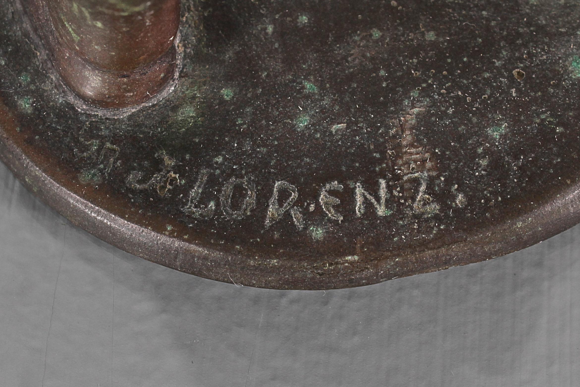 Sculpture of a child with arrows in solid bronze signed. 1920s For Sale 5