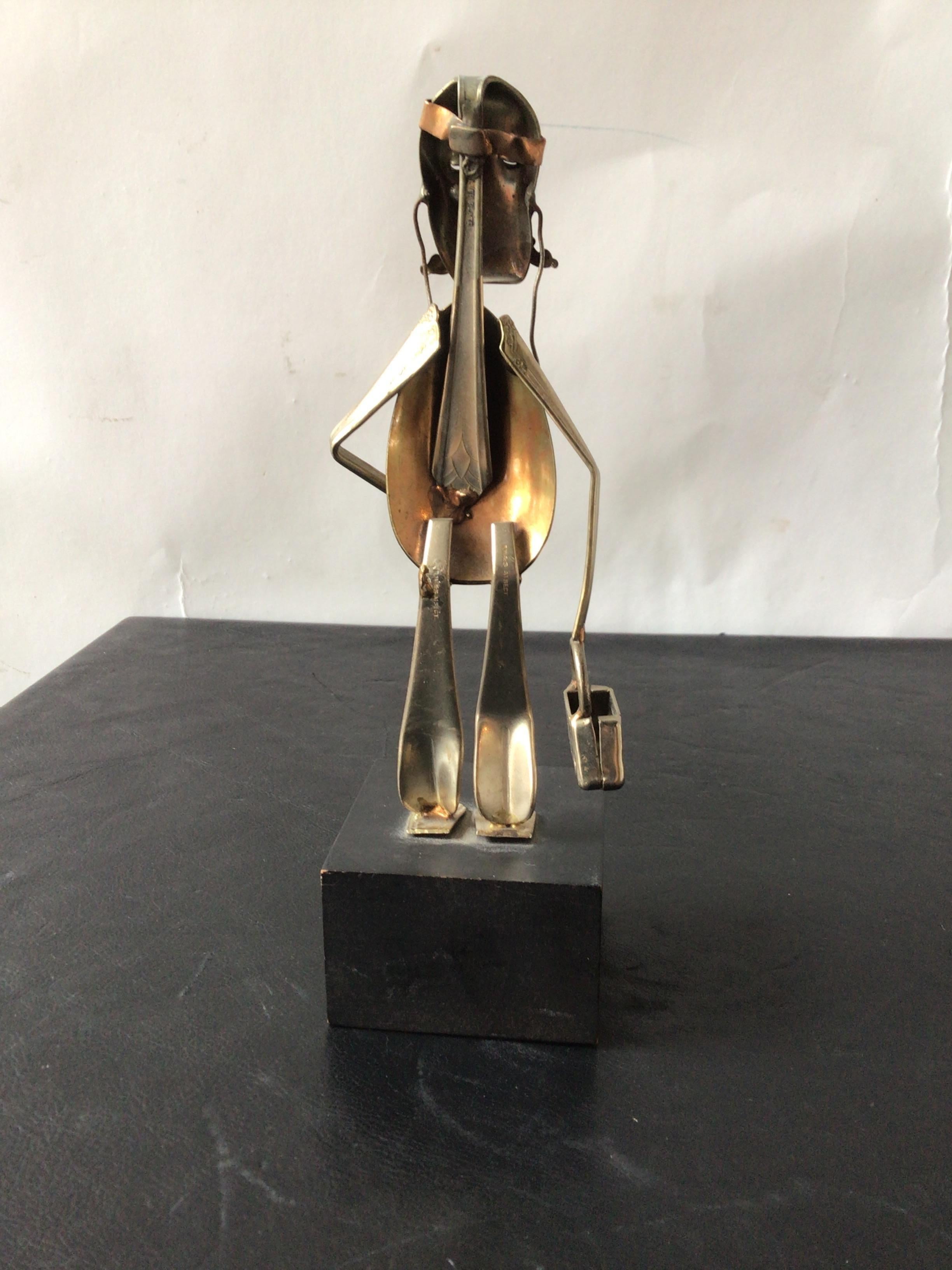 Late 20th Century Sculpture of a Doctor Made from Spoons For Sale