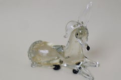 Sculpture of a Donkey made of Murano Glass with Gold Dust