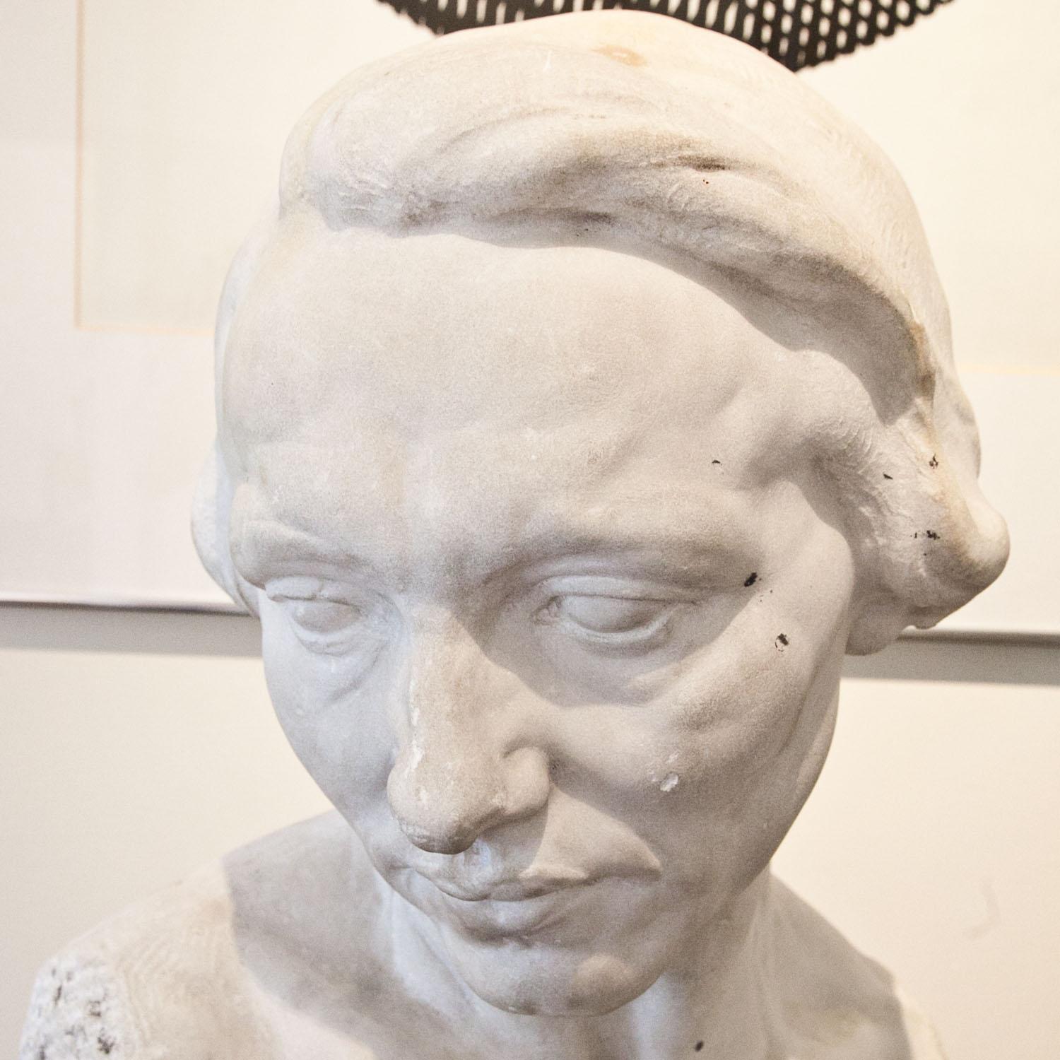 Hand-Carved Sculpture of a Female Head, circa 1900 For Sale