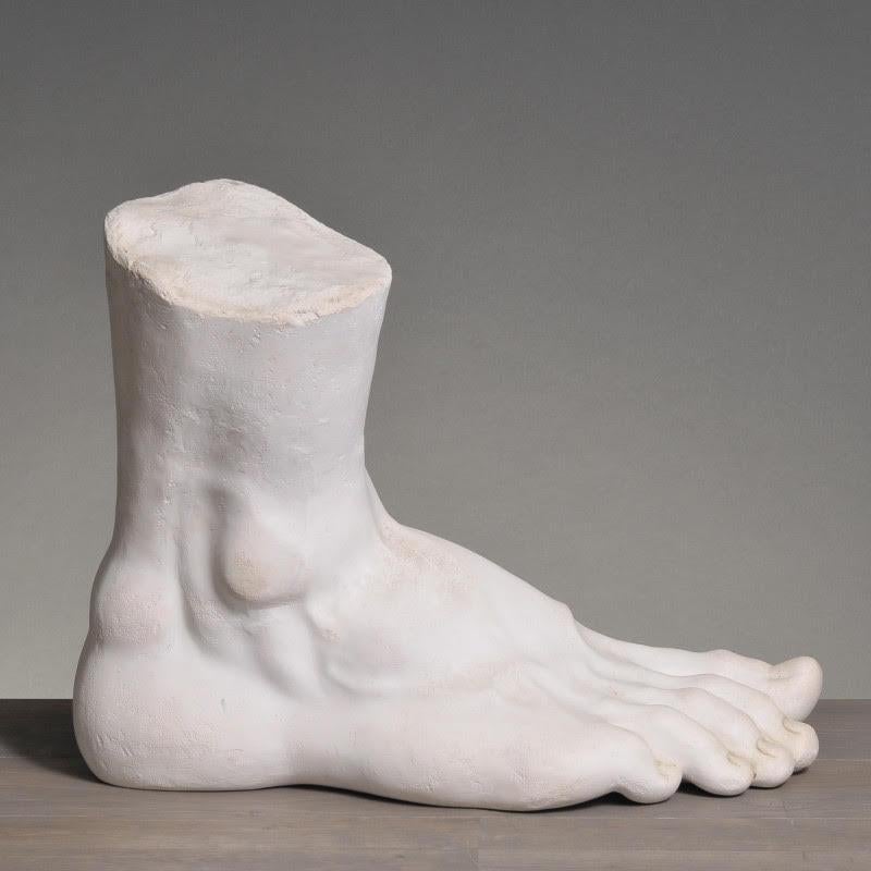 Greco Roman Sculpture of a Giant Foot in Fine Plaster, XXIst Century. For Sale