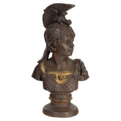 Sculpture Of a Greek Man In Clothing, Made Of Cast Iron, Early 20th Century.