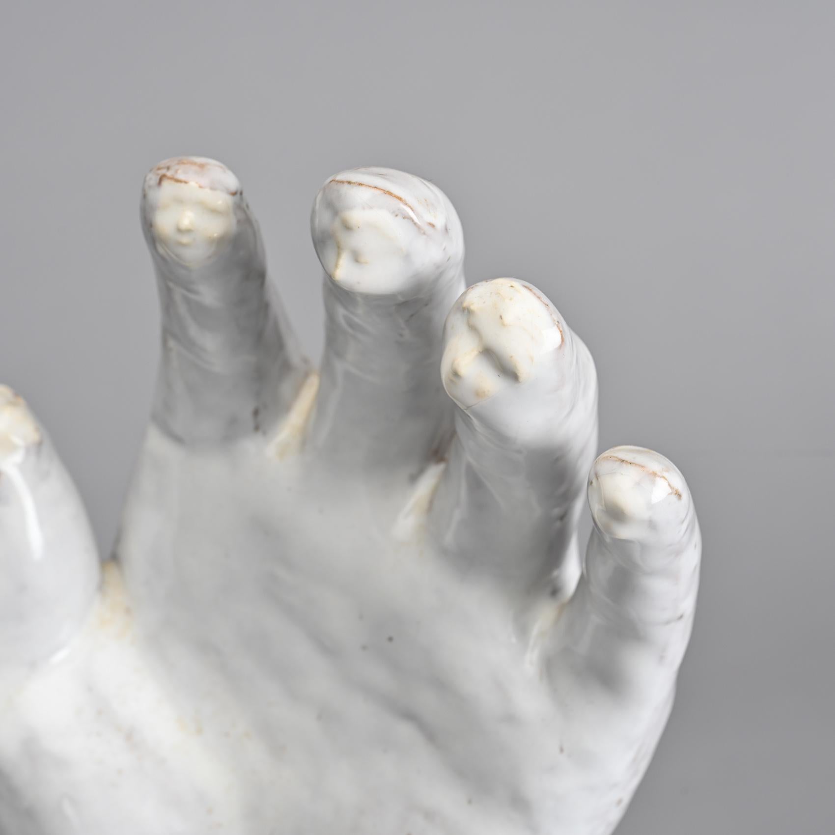 Ceramic Sculpture of a Hand by the Cloutier Brothers, Unique Piece