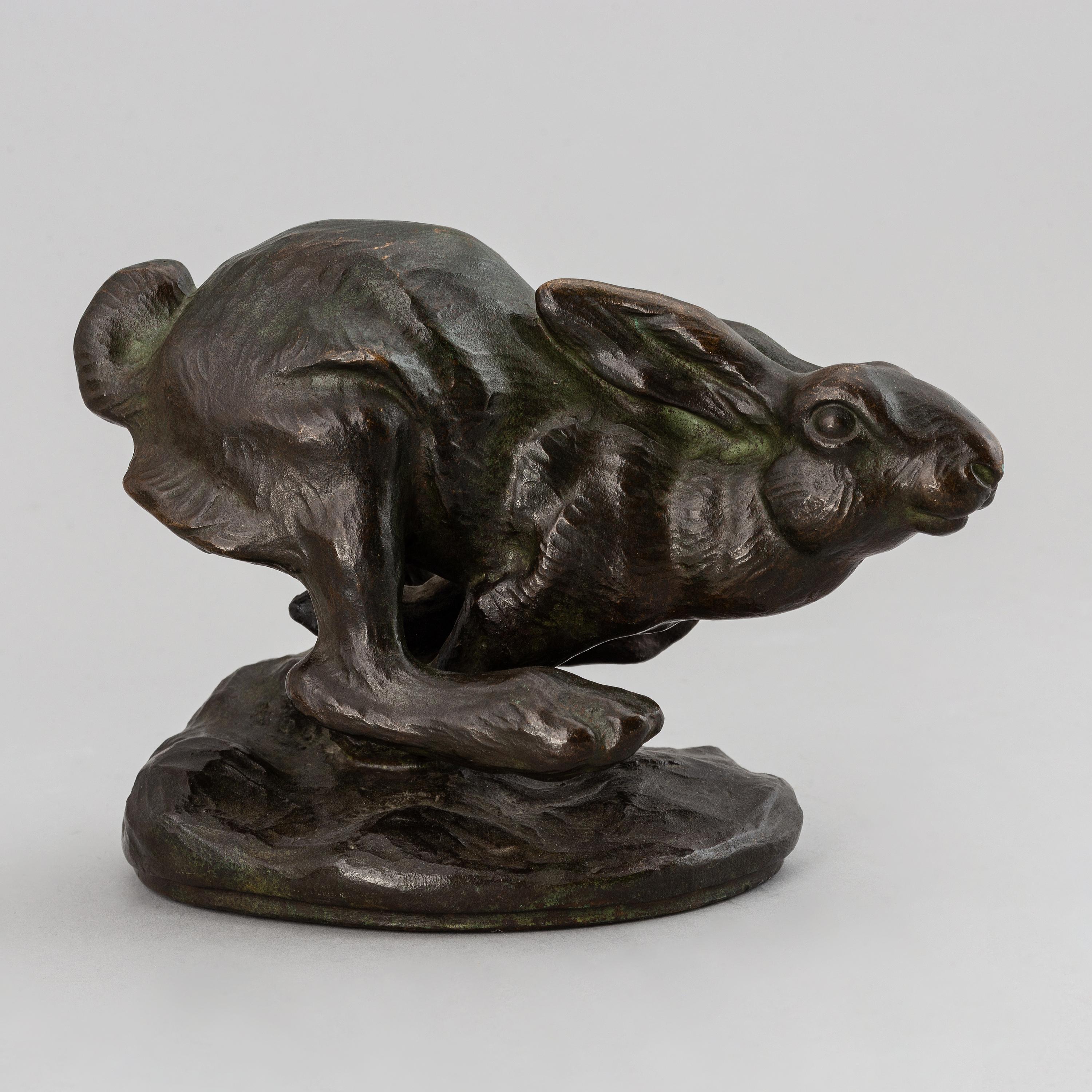 Art Nouveau Sculpture of a Hare by Knud Max Möller