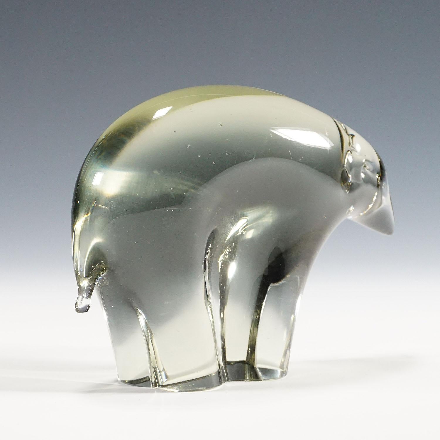 German Sculpture of a Ice Bear Designed by Livio Seguso, Ca. 1970s For Sale
