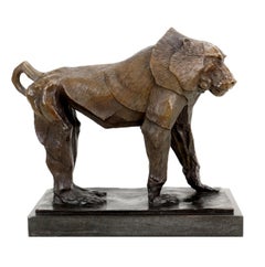 sculpture of a large monkey in the style of Rembrandt Bugatti Bronze Sculpture