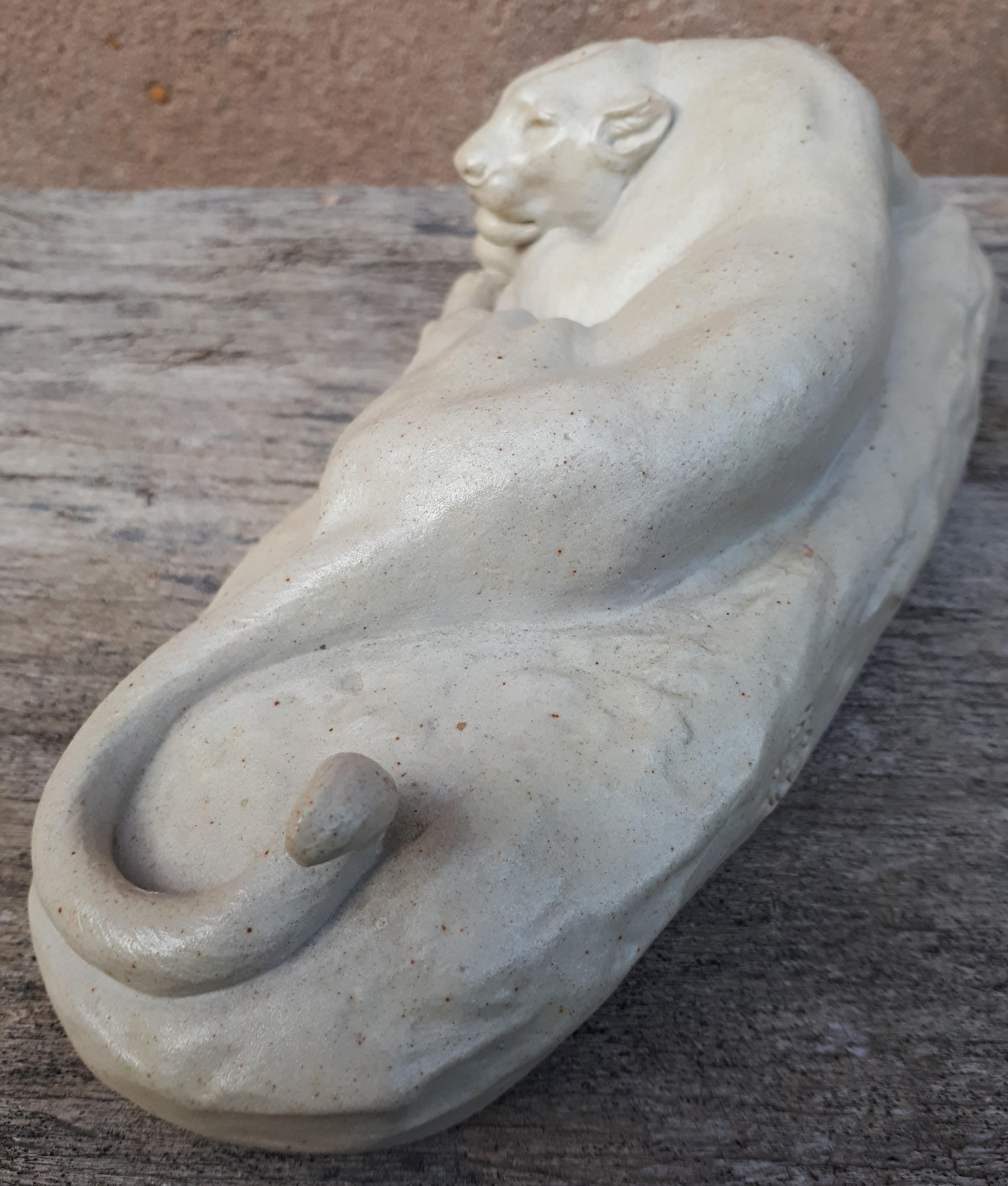 Sculpture Of A Lying Lioness, By Clovis-Edmond Masson (éditeurs Susse Frères) For Sale 4