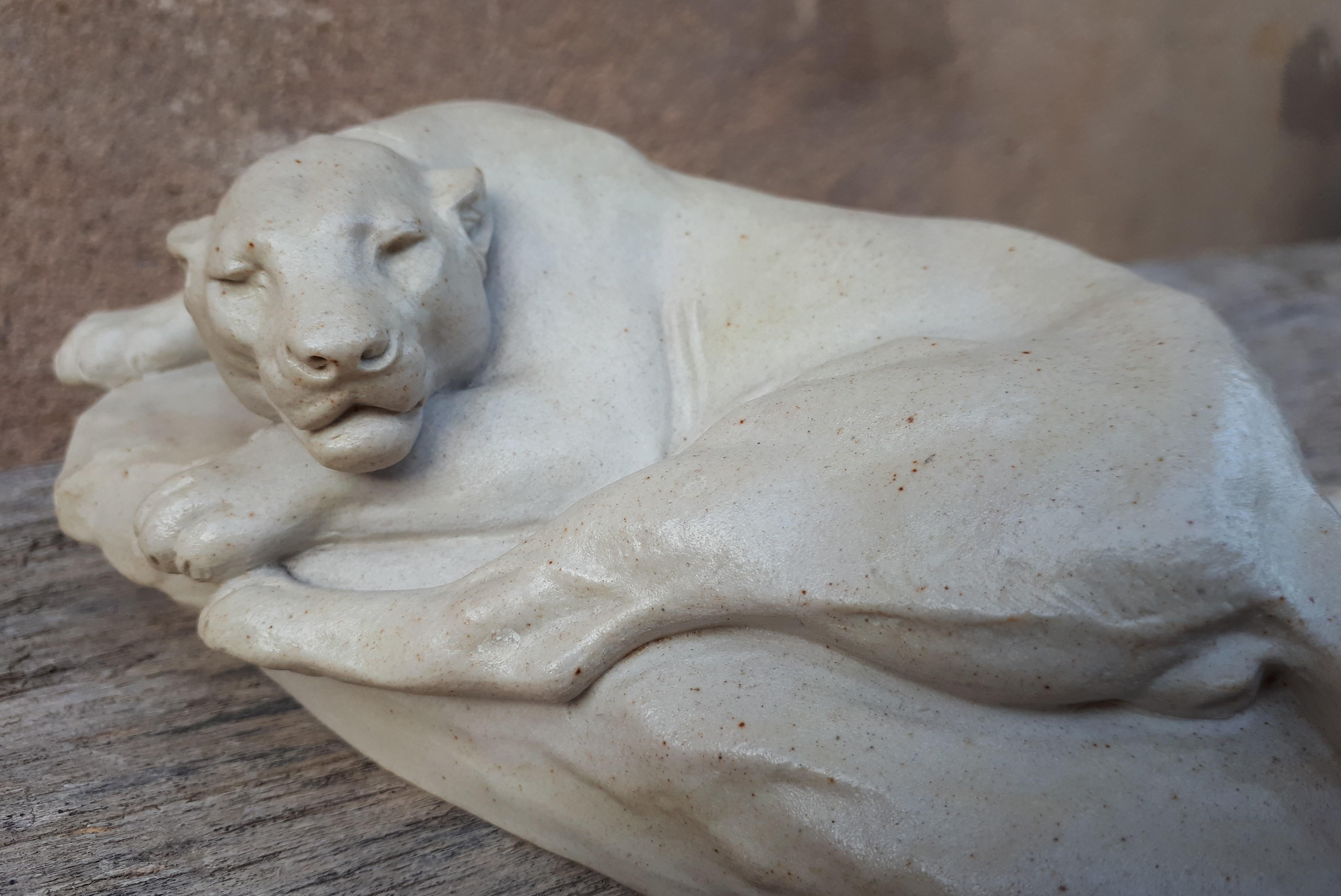 Sculpture Of A Lying Lioness, By Clovis-Edmond Masson (éditeurs Susse Frères) For Sale 5