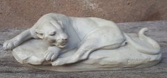 Sculpture Of A Lying Lioness, By Clovis-Edmond Masson (éditeurs Susse Frères)