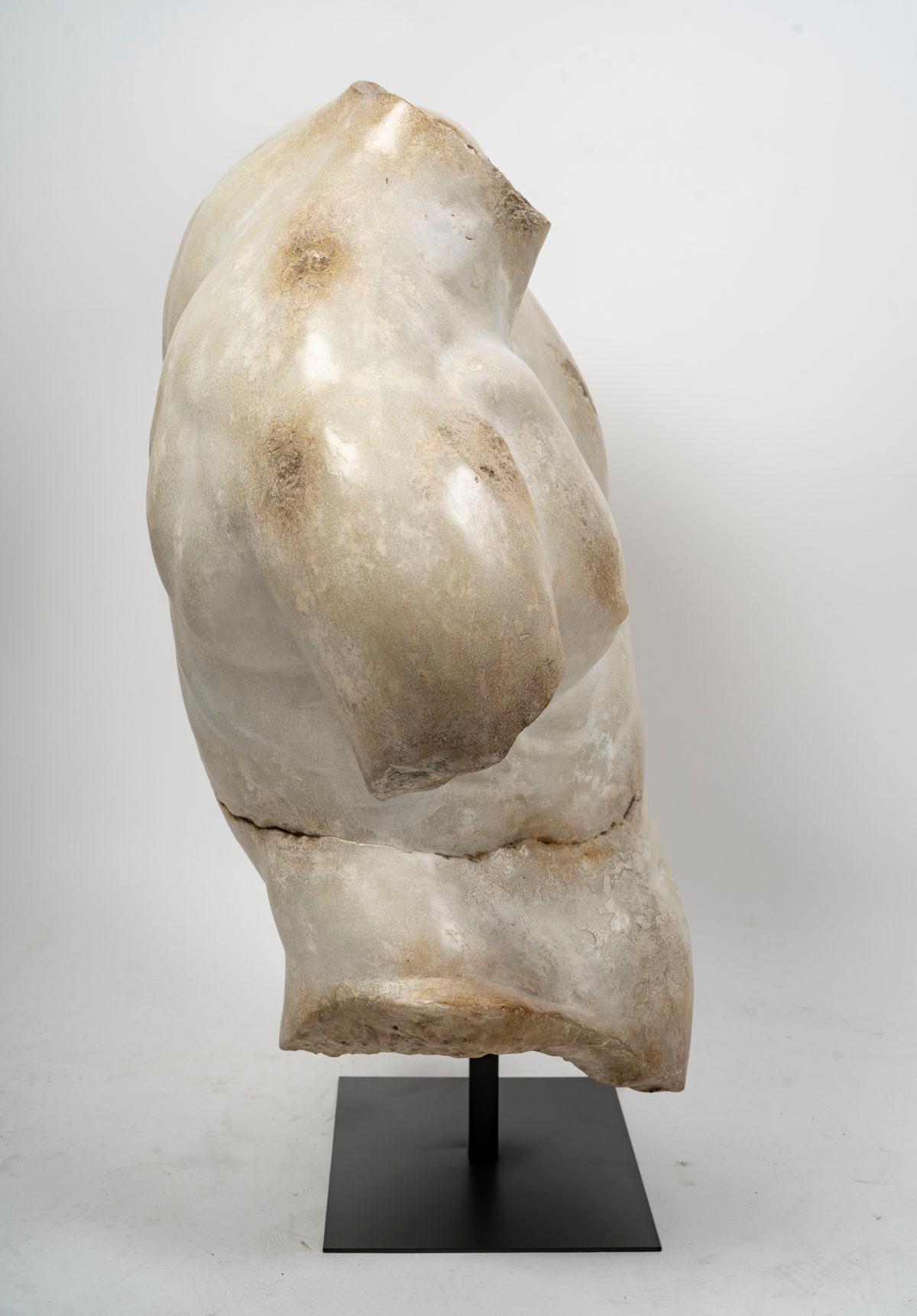 Skulptur eines männlichen Torso im hellenistischen Stil, 21. Jahrhundert. (Zusammensetzung) im Angebot