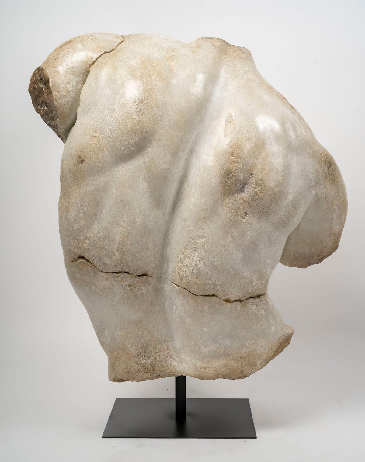 Skulptur eines männlichen Torso im hellenistischen Stil, 21. Jahrhundert. im Angebot 1