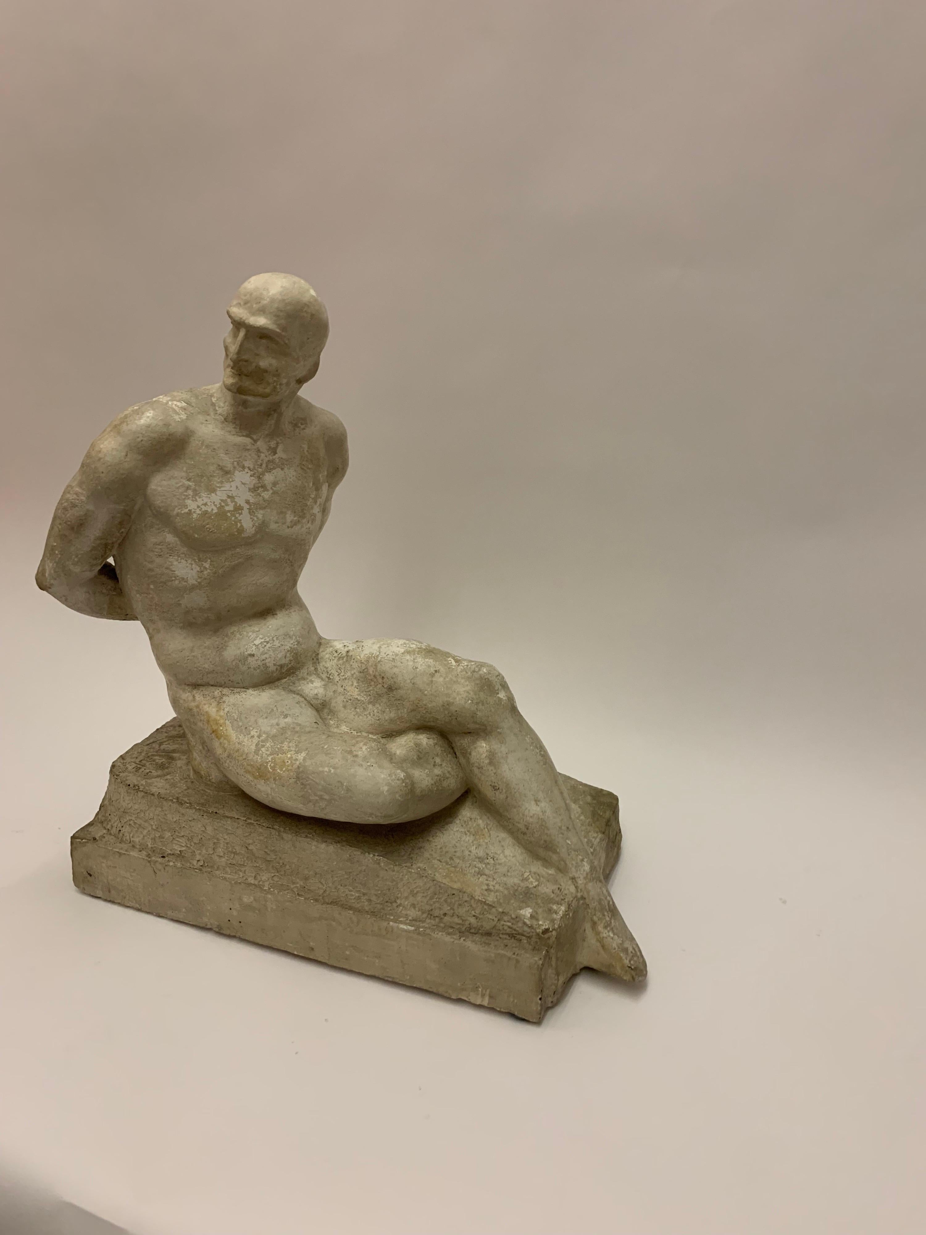 Sculpture of a man in plaster.

Property from esteemed interior designer Juan Montoya. Juan Montoya is one of the most acclaimed and prolific interior designers in the world today. Juan Montoya was born and spent his early years in Colombia. After