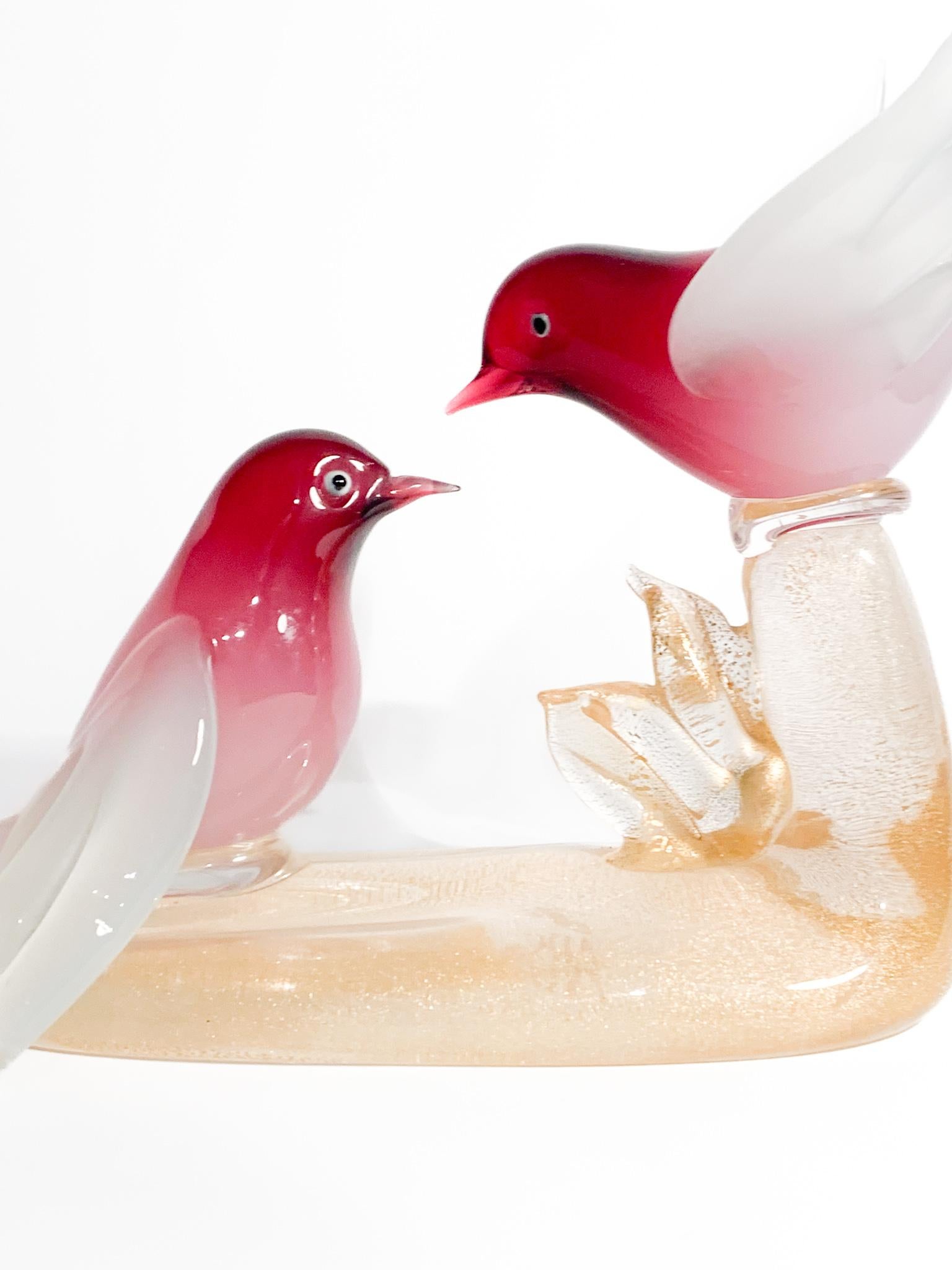 Sculpture of a Pair of Birds in Murano Glass by ARS Cenedese 1960s For Sale 4
