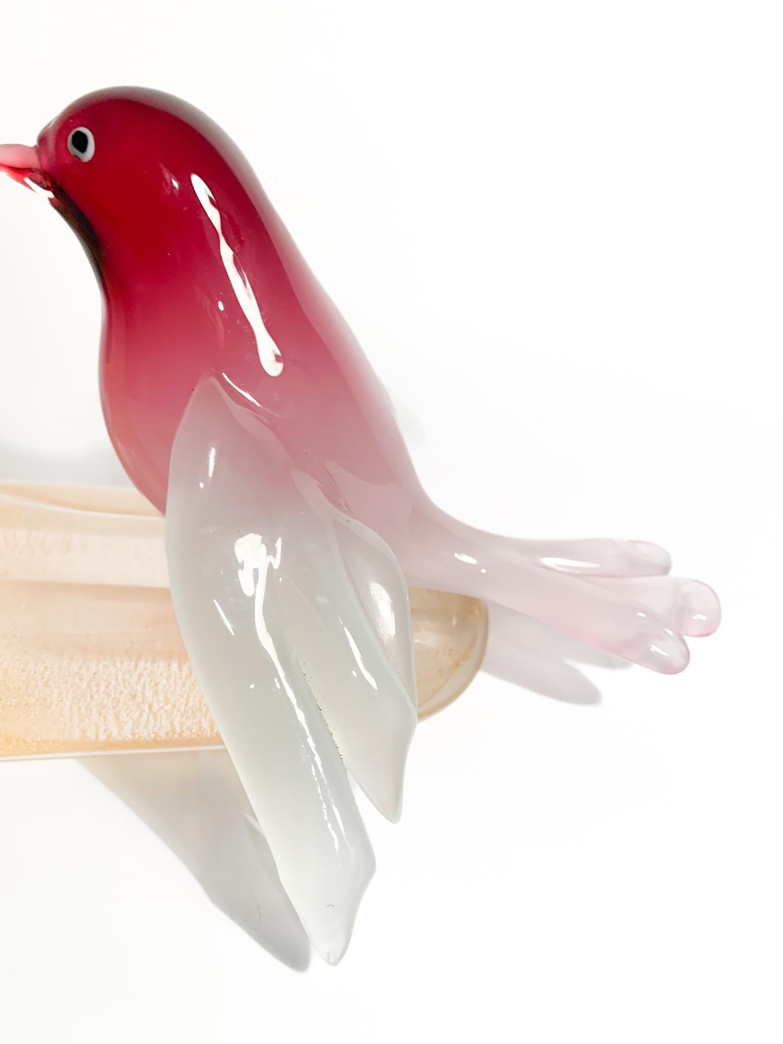 Italian Sculpture of a Pair of Birds in Murano Glass by ARS Cenedese 1960s For Sale