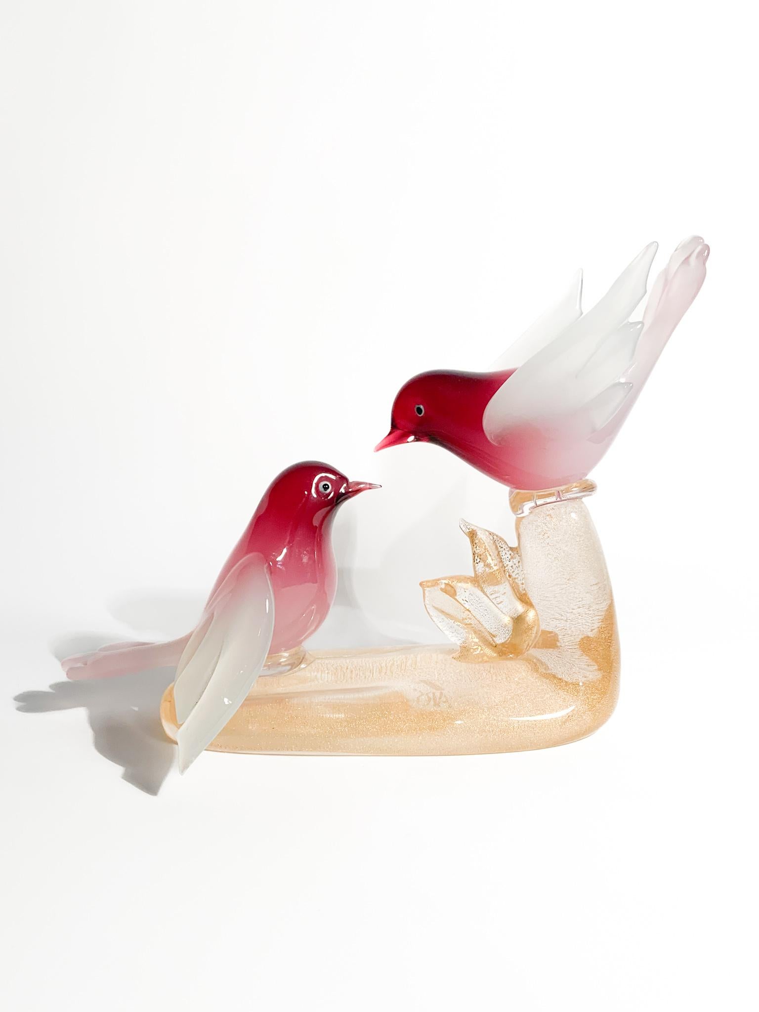 Sculpture of a Pair of Birds in Murano Glass by ARS Cenedese 1960s For Sale 2