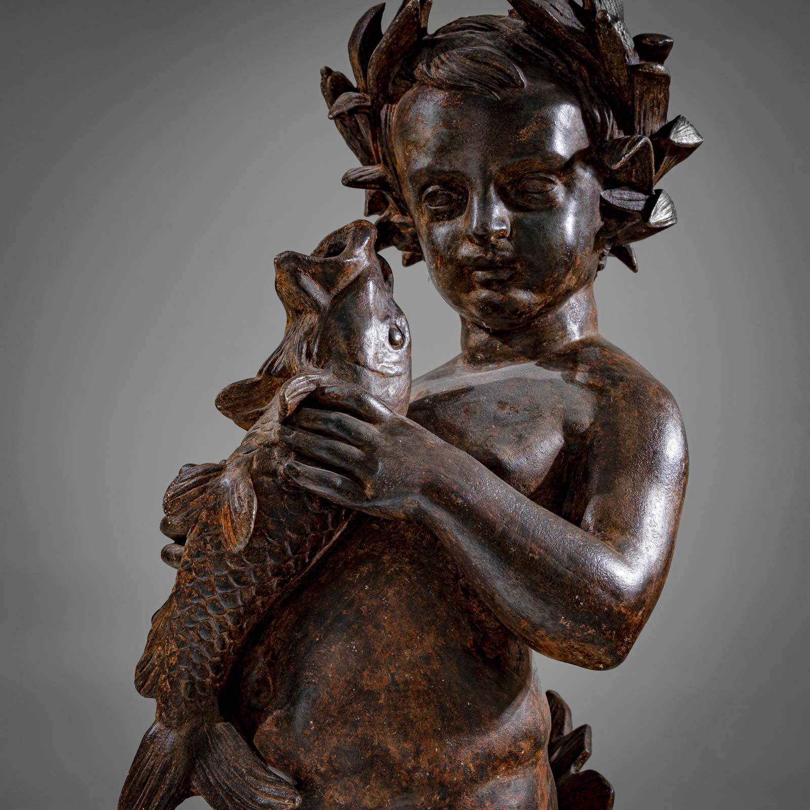 Sculpture d'une Putti en Verseau, début du 20e siècle en vente 1