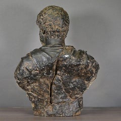 Sculpture of a Roman Emperor in Resin, Very Beautiful Black Bronze Patina.