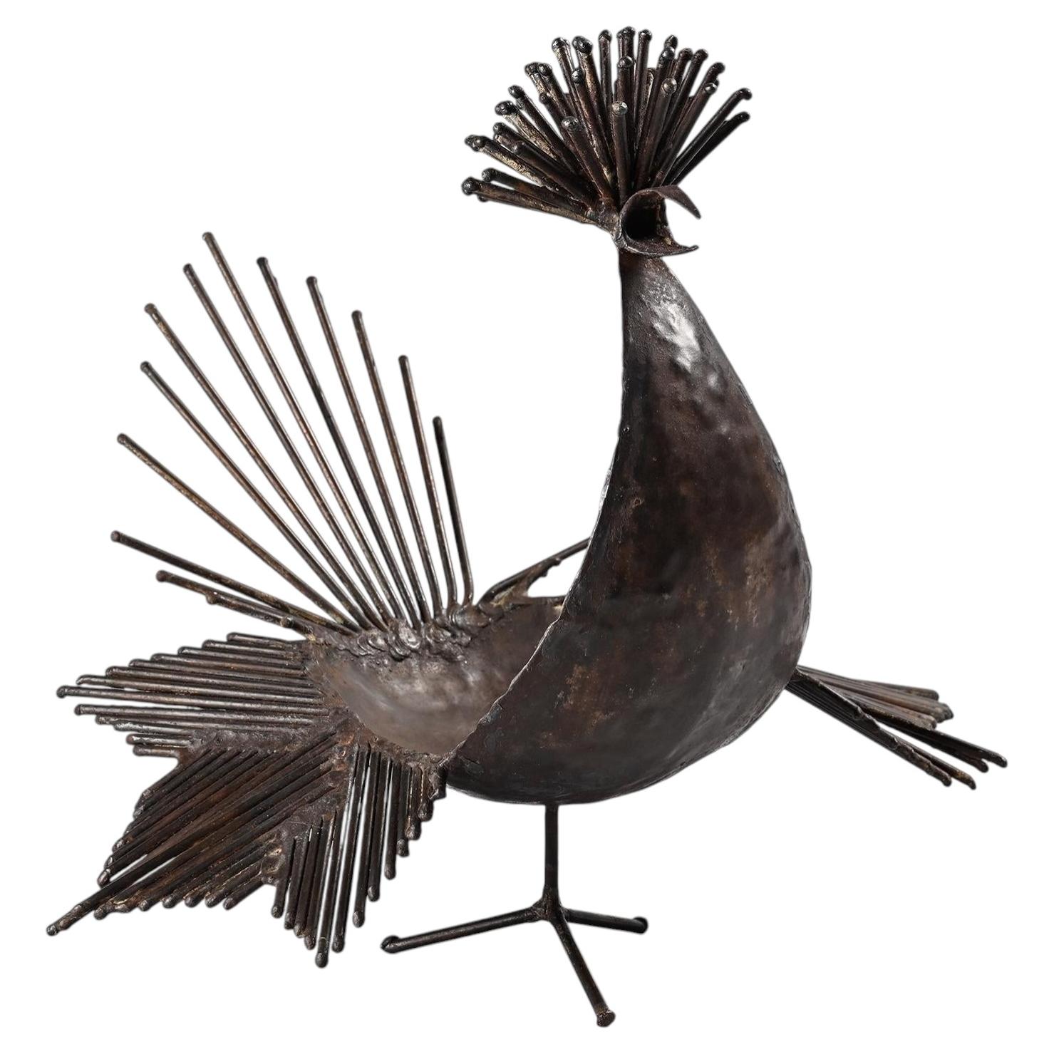 Sculpture of a Rooster by Michel Anasse, France circa 1960 For Sale