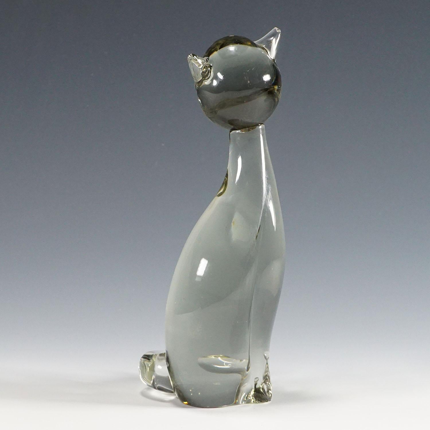 German Sculpture of a Stylized Cat Designed by Livio Seguso ca. 1970s For Sale