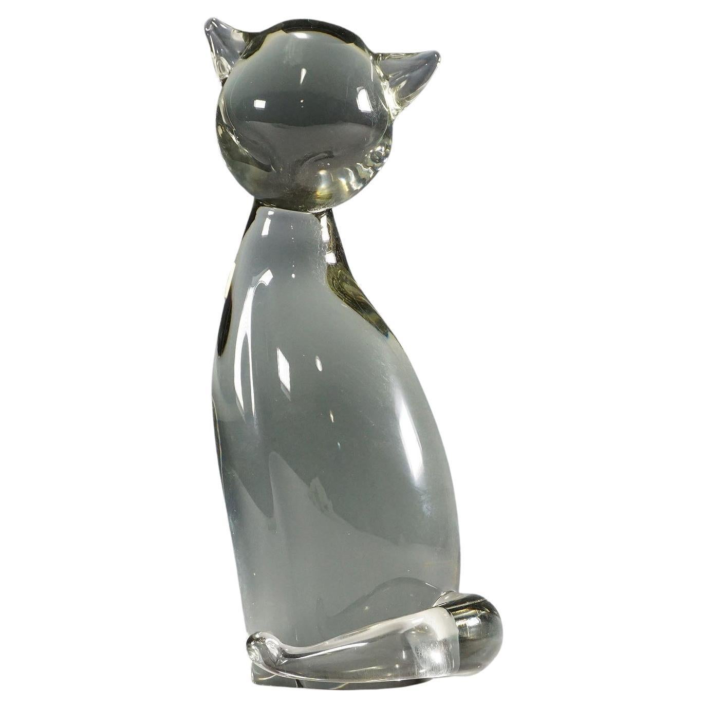 Sculpture of a Stylized Cat Designed by Livio Seguso, ca. 1970s For Sale