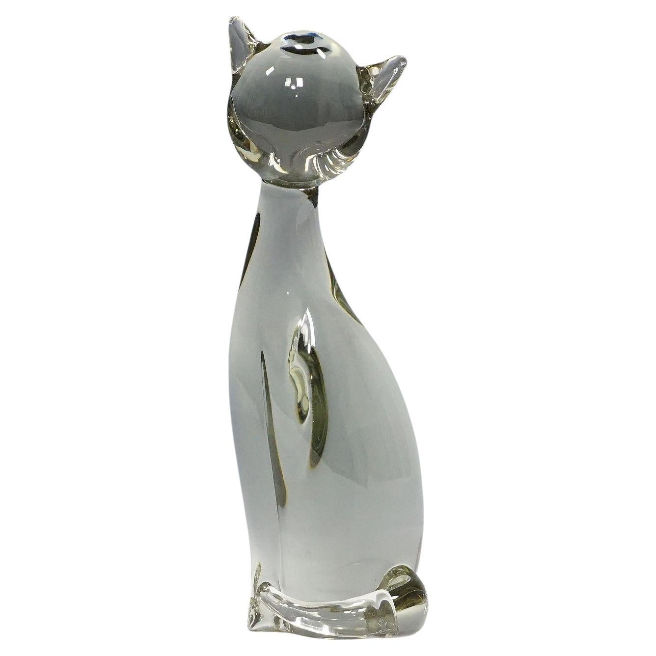 Sculpture of a Stylized Cat Designed by Livio Seguso ca. 1970s For Sale