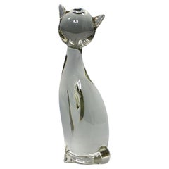 Scultura di un gatto stilizzato disegnata da Livio Seguso negli anni '70 ca.