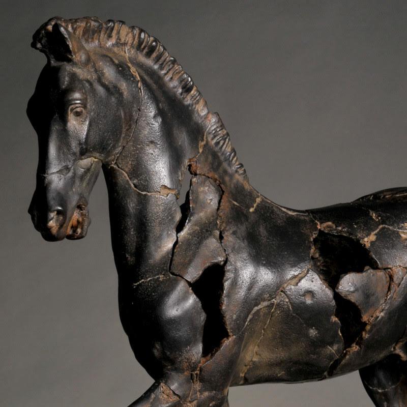 French Sculpture of a Walking Horse, Contemporary Work, XXIst Century. For Sale