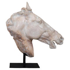 Sculpture of a White Horse's Head, big size.