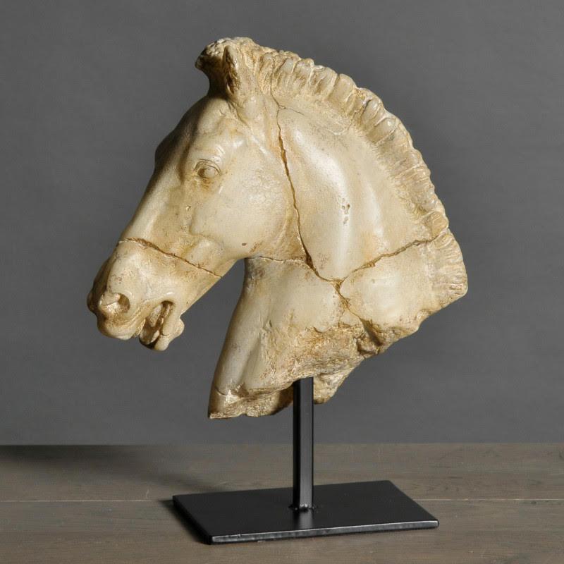 Modern Sculpture of a White Horse's Head. For Sale