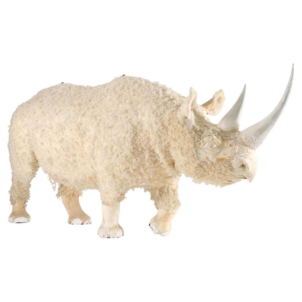 Sculpture of a White Rhinoceros in Wool from the collection of Thierry Despont