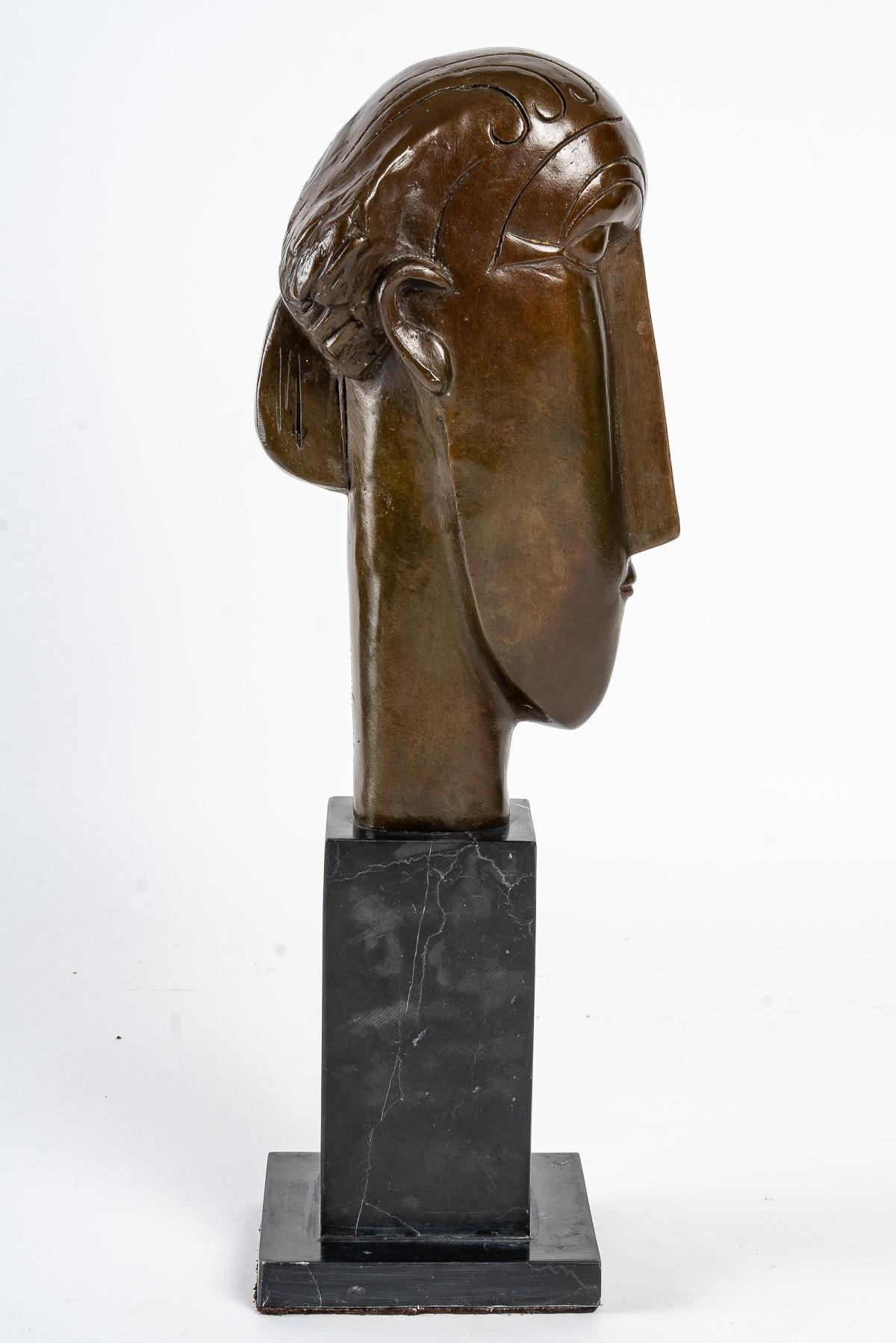 Art Deco Sculpture of a Woman After Modigliani