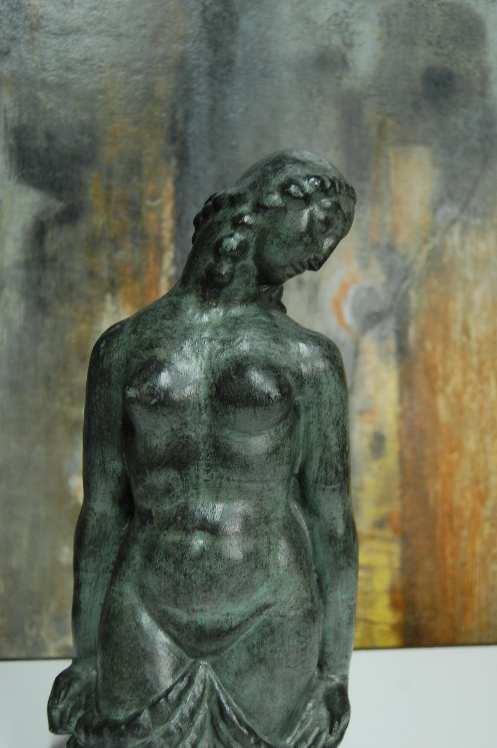Néo-baroque Sculpture de femme de Fidel Aguilar