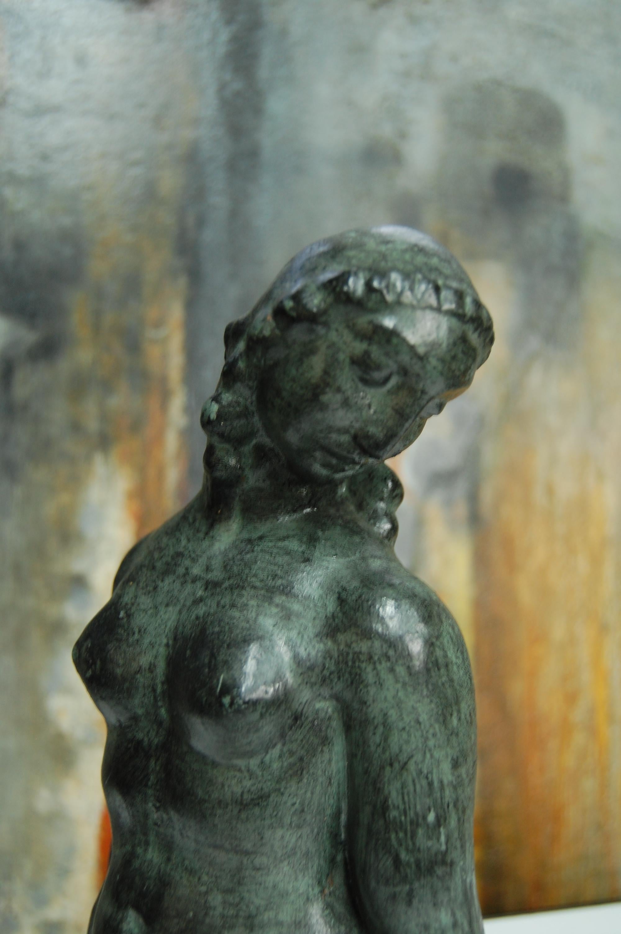 Terre cuite Sculpture de femme de Fidel Aguilar