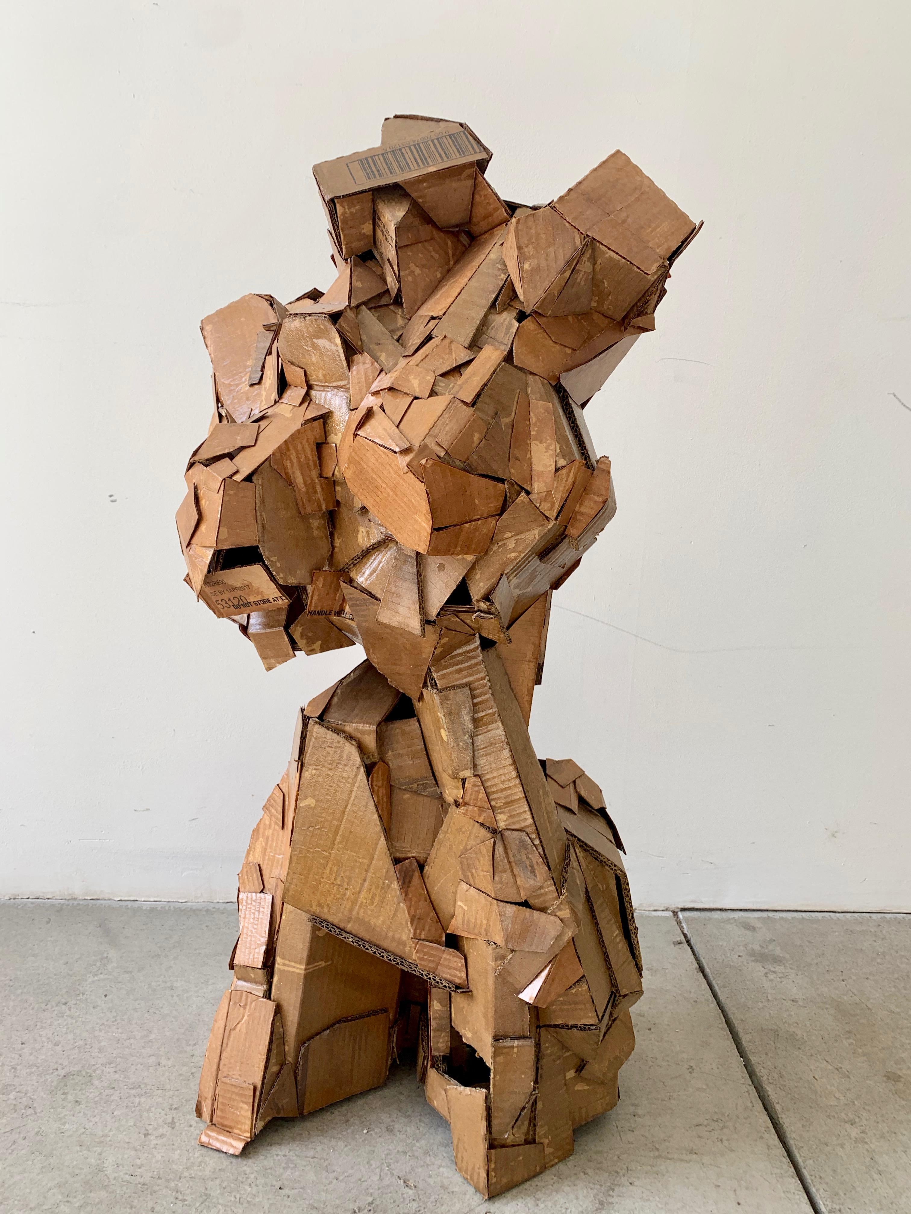 An original sculpture of a woman'S Form made of lacquered cardboard pieces - a wonderfully creative expression of the female form.

Wonderful in many rooms, a conversation piece in any room.