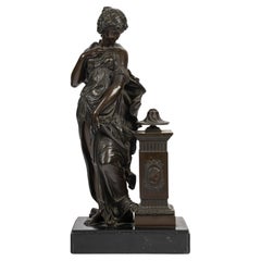 Sculpture of a Woman in Patinated Bronze, 19th Century, Napoleon III Period.