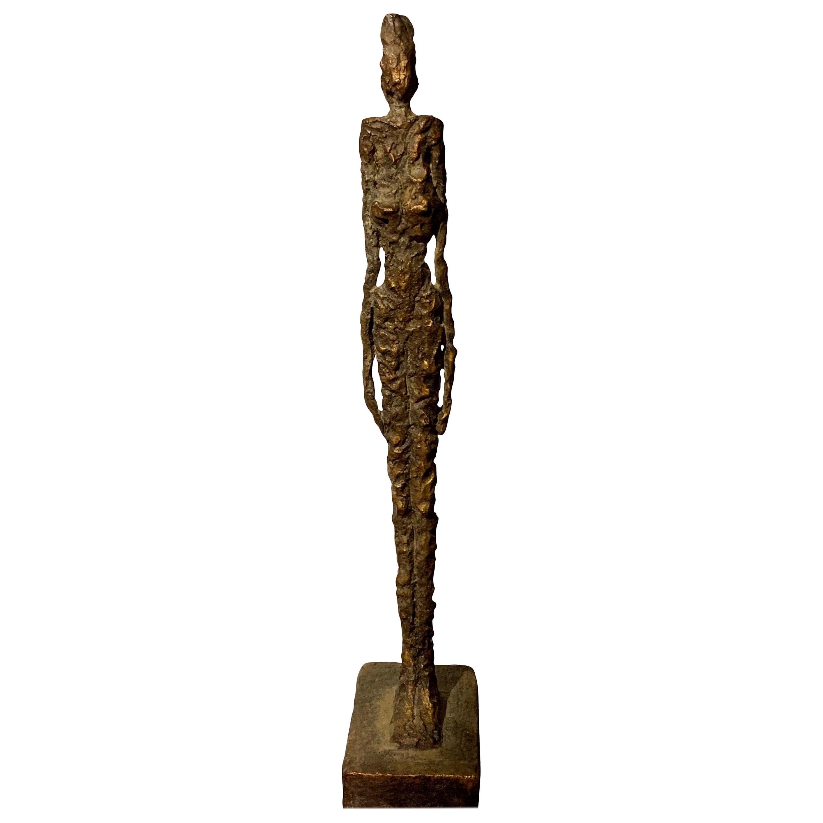 Sculpture of a Woman, Textured Bronze, Indonesia, Contemporary