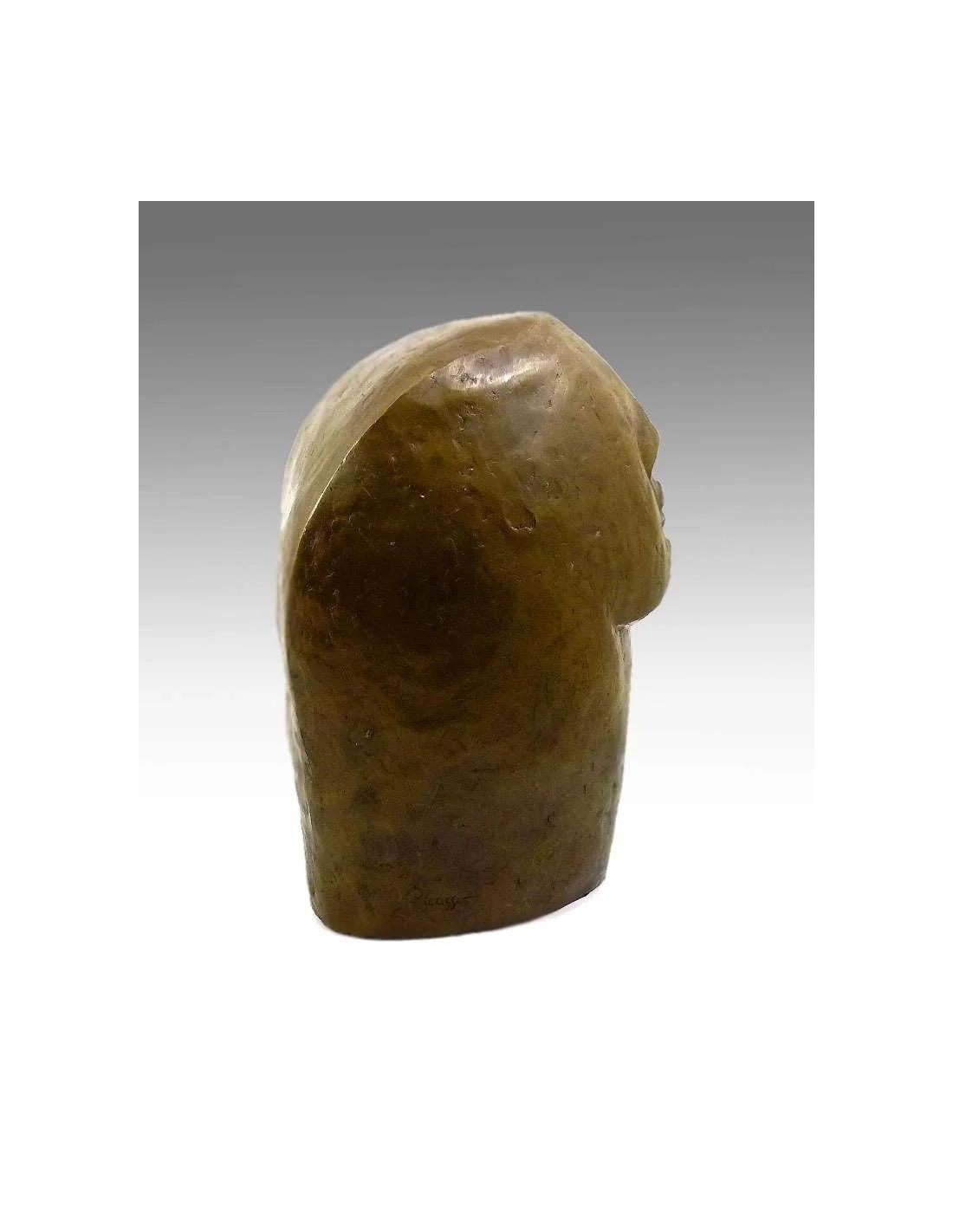 Francese Scultura di testa di donna in bronzo patinato dopo Picasso, 21° secolo. in vendita