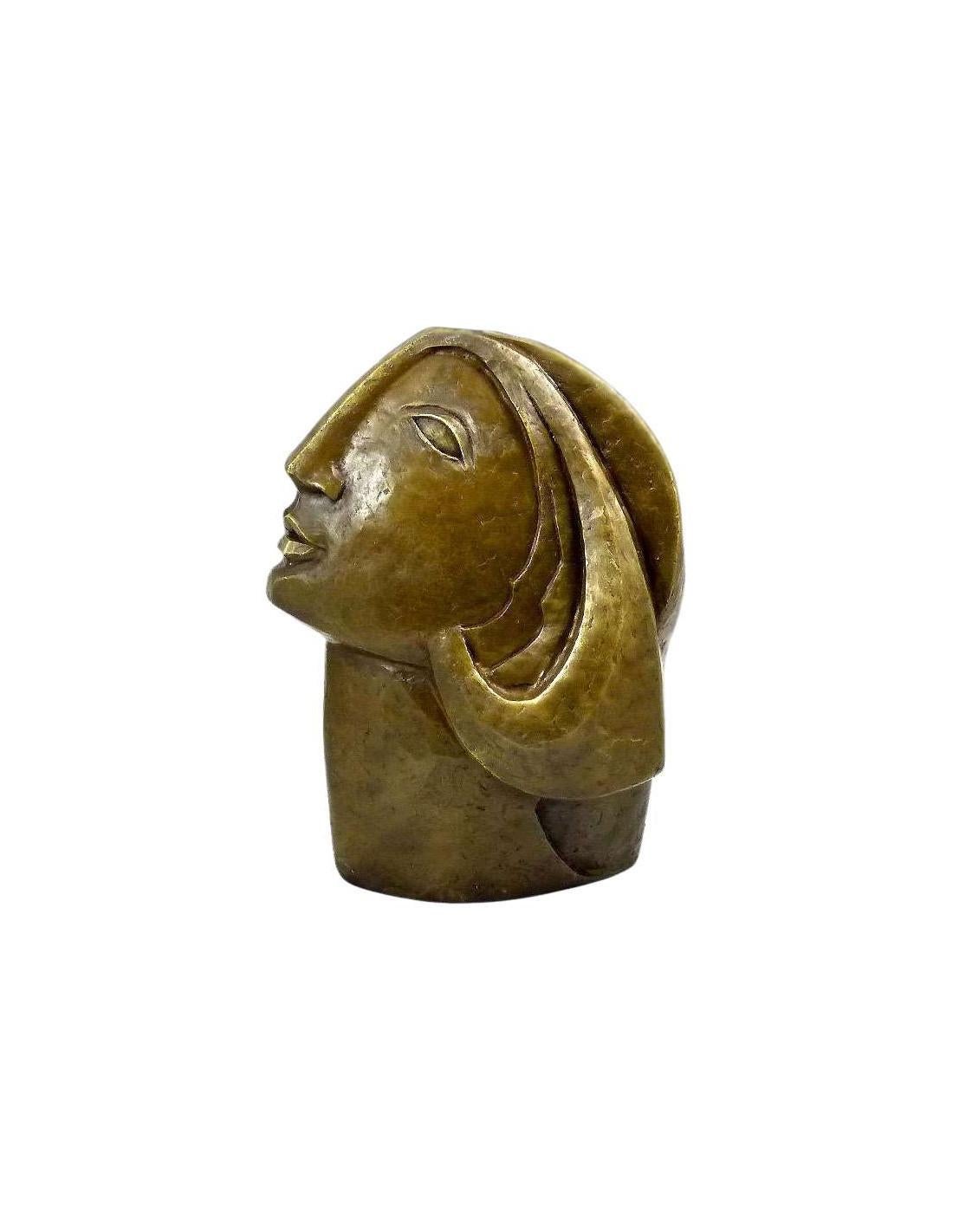 XXI secolo e contemporaneo Scultura di testa di donna in bronzo patinato dopo Picasso, 21° secolo. in vendita