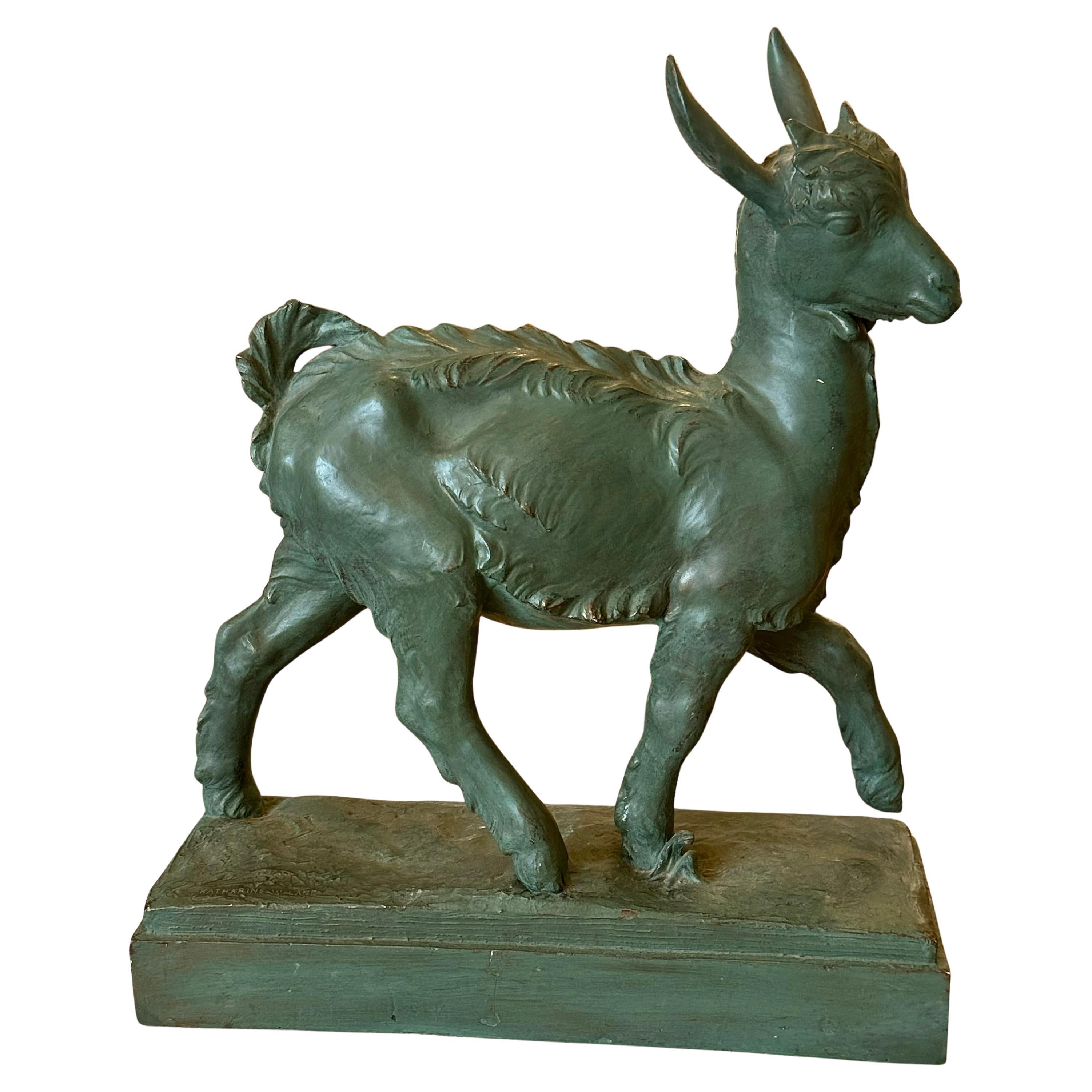 Sculpture of a Young Goat by Katharine Lane Weems For Sale