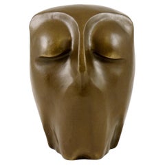 Escultura de un búho en bronce patinado, Arte contemporáneo, Siglo XXI.