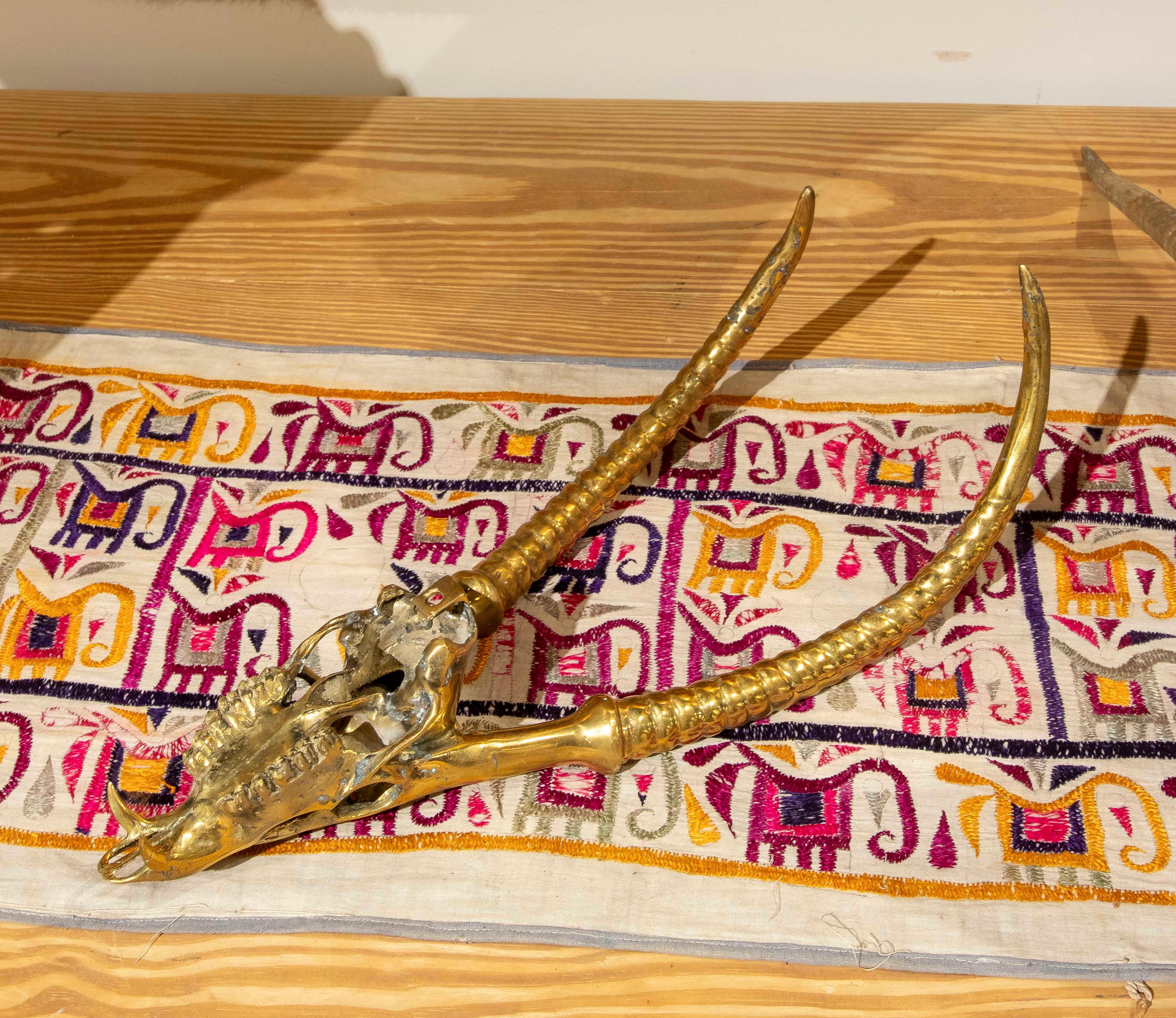 20th Century Sculpture of Animal Antlers in Gilt Bronze For Sale