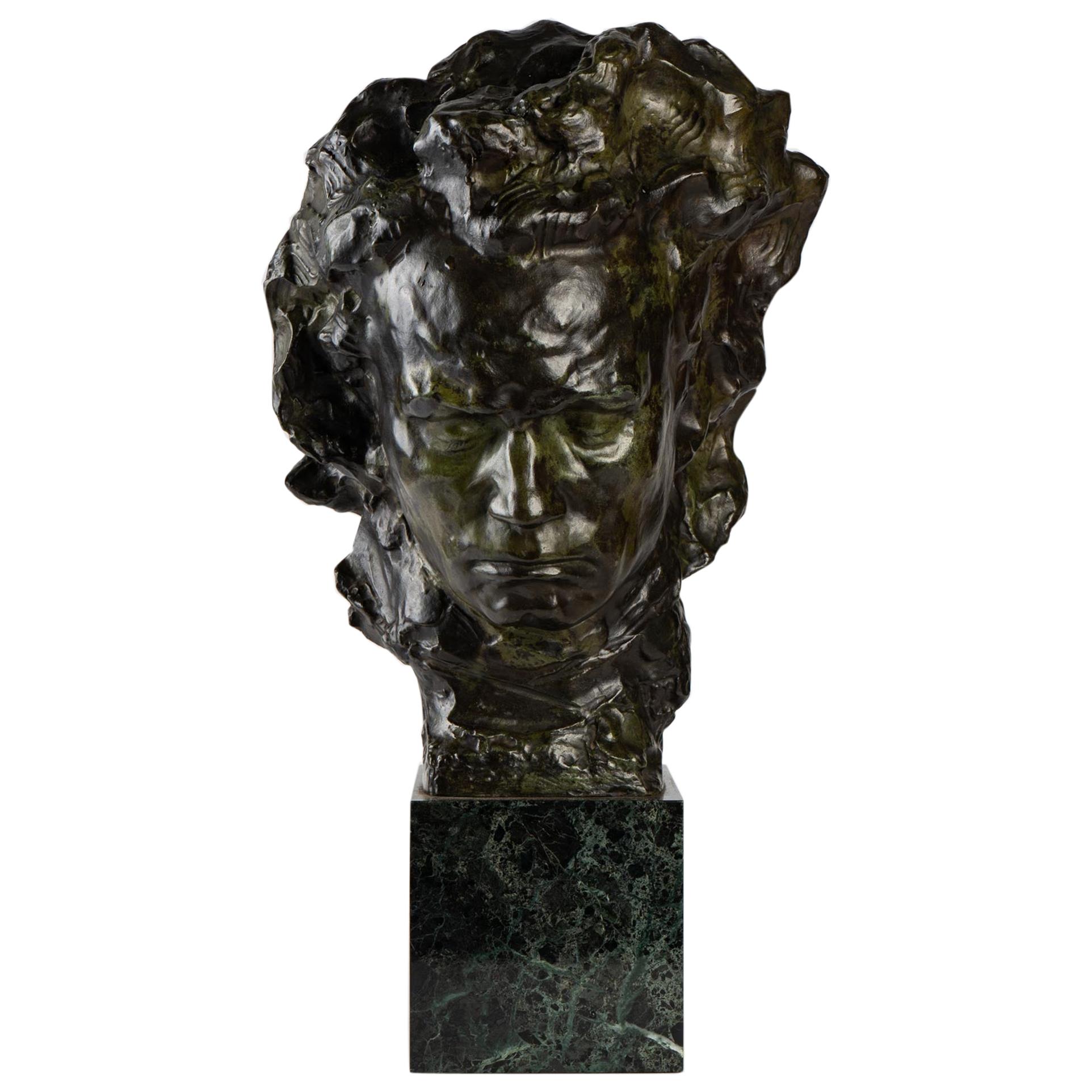 Sculpture of Beethoven in Bronze and Marble