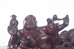 Sculpture of “Budai” in Resin and Wood Base