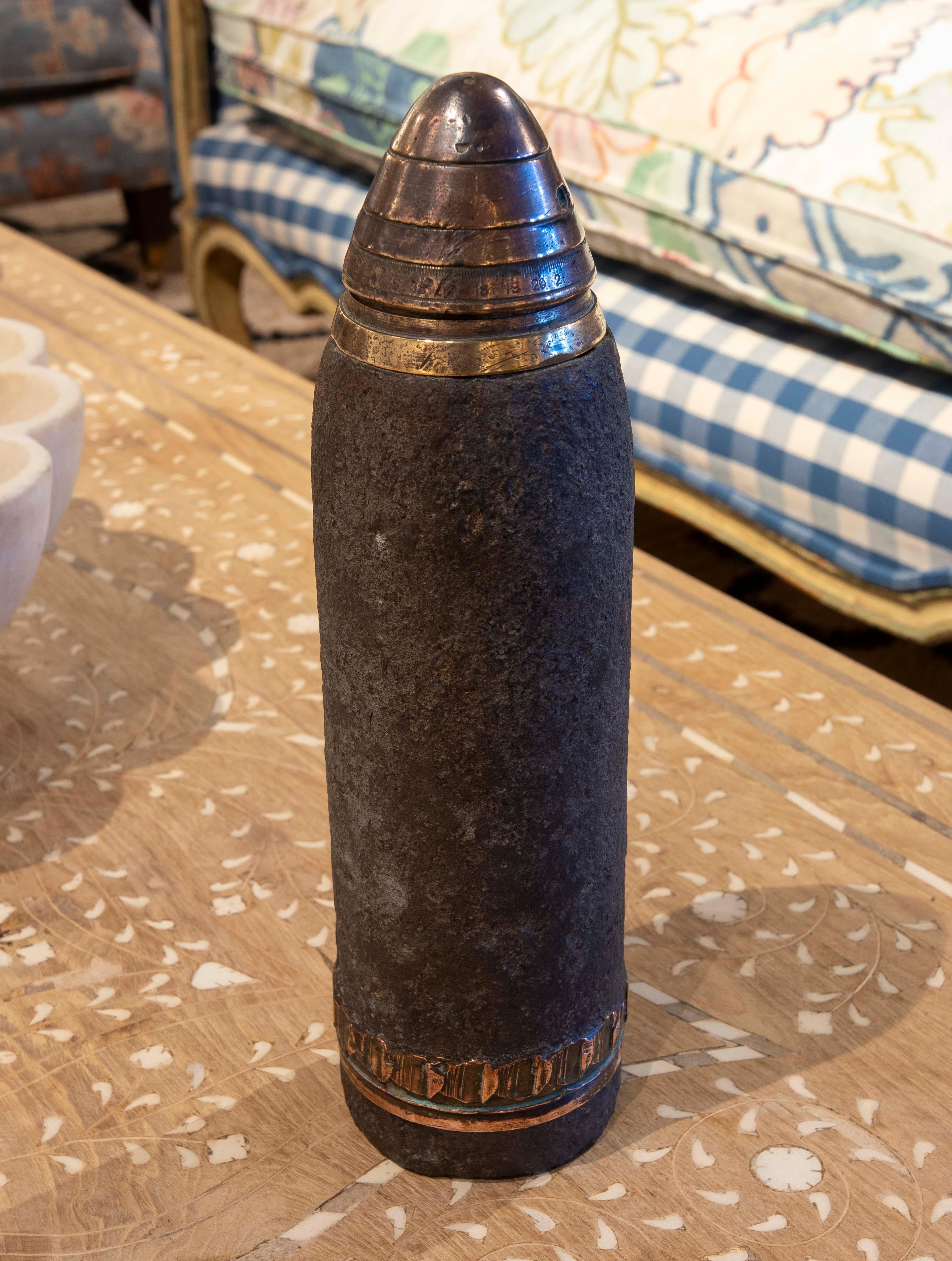 Sculpture of Bullet Projectile with Cover on Top In Good Condition For Sale In Marbella, ES