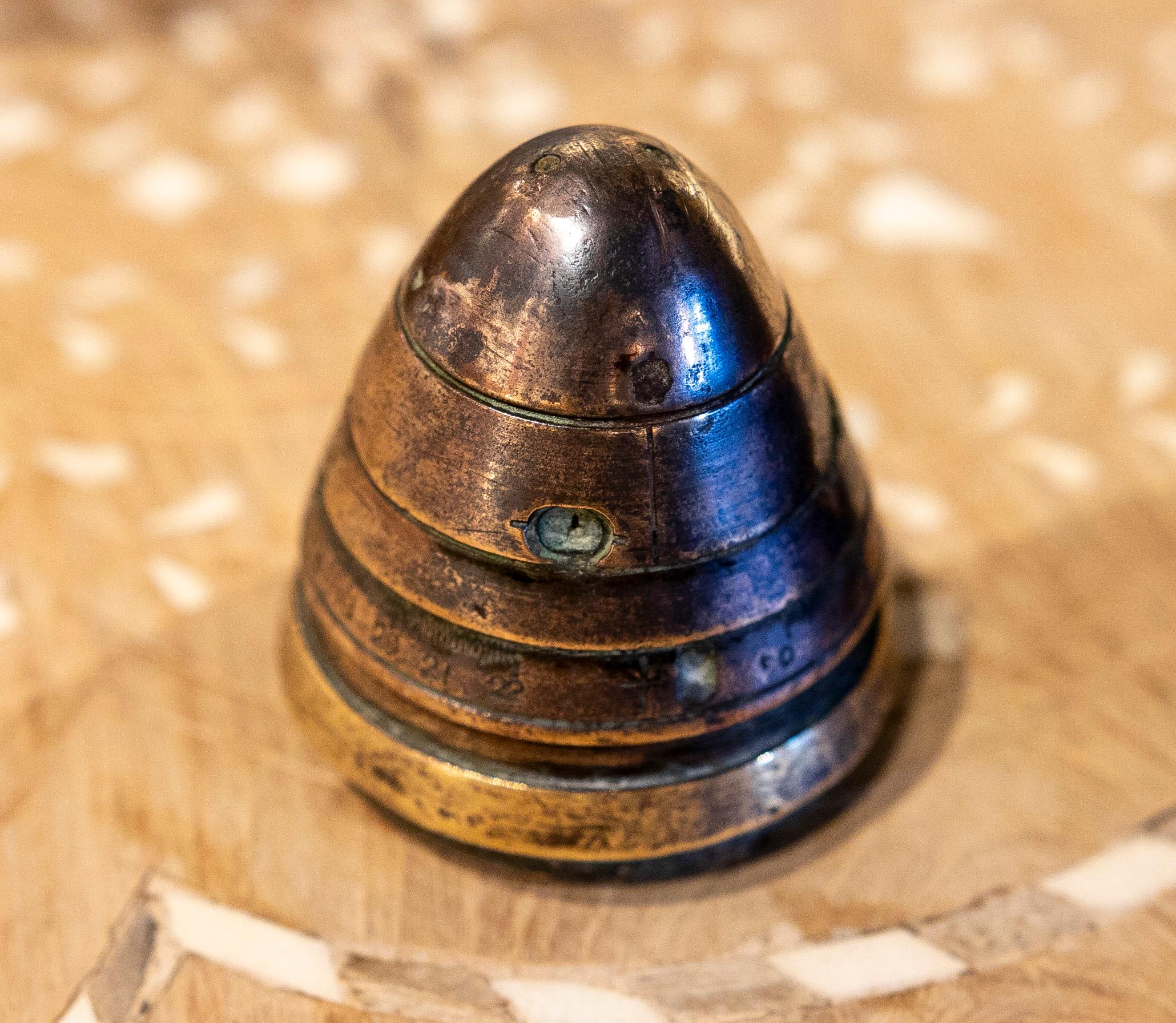 Sculpture of Bullet Projectile with Cover on Top For Sale 1