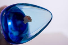 Sculpture of Chinese Man in Blue Murano Glass by Archimede Seguso, 1960s