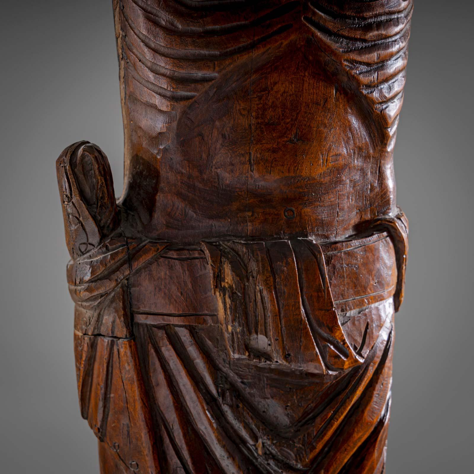 Scultura di Cristo in stile romanico, XIX/XX secolo in vendita 5